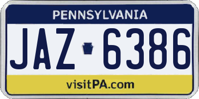PA license plate JAZ6386