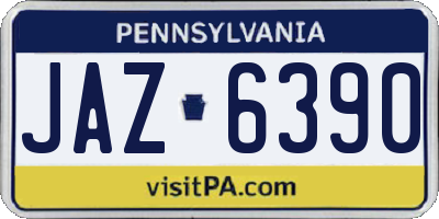 PA license plate JAZ6390