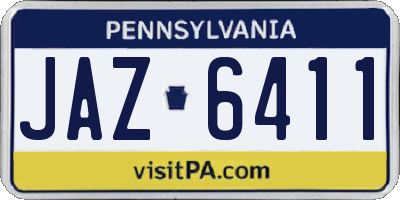 PA license plate JAZ6411