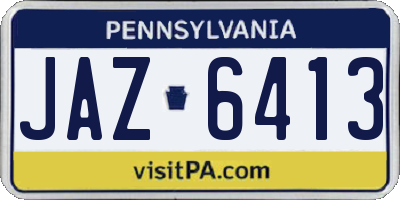 PA license plate JAZ6413