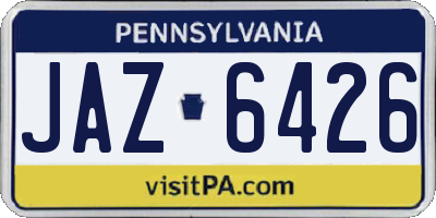 PA license plate JAZ6426