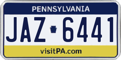 PA license plate JAZ6441