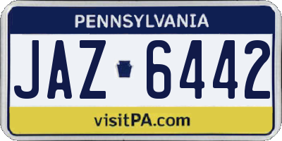 PA license plate JAZ6442