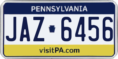 PA license plate JAZ6456