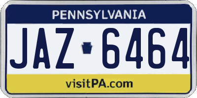 PA license plate JAZ6464