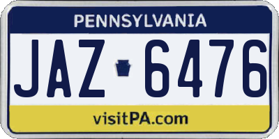 PA license plate JAZ6476