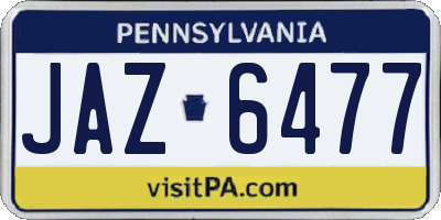 PA license plate JAZ6477