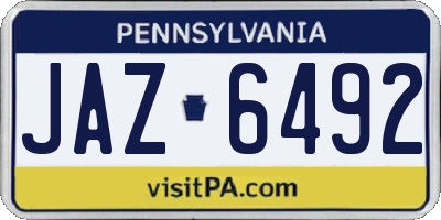 PA license plate JAZ6492