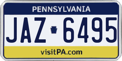 PA license plate JAZ6495