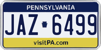 PA license plate JAZ6499