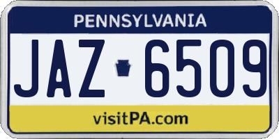 PA license plate JAZ6509