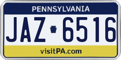 PA license plate JAZ6516