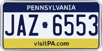 PA license plate JAZ6553