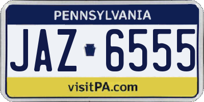 PA license plate JAZ6555