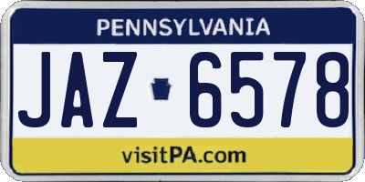 PA license plate JAZ6578