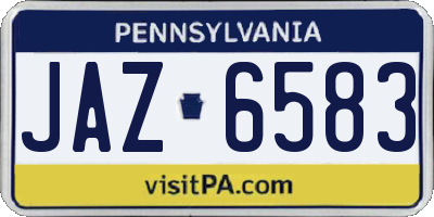 PA license plate JAZ6583