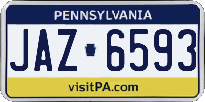 PA license plate JAZ6593