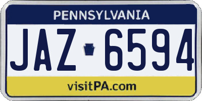 PA license plate JAZ6594