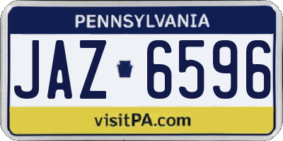 PA license plate JAZ6596