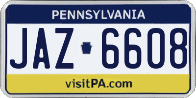 PA license plate JAZ6608