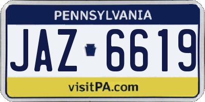 PA license plate JAZ6619