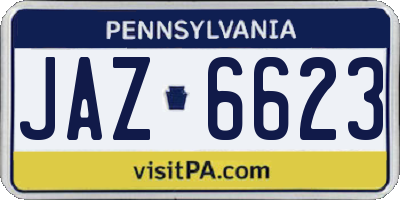 PA license plate JAZ6623
