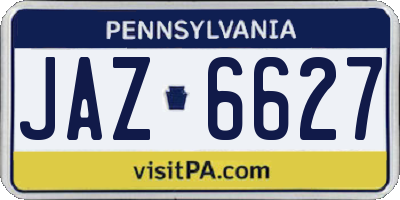 PA license plate JAZ6627
