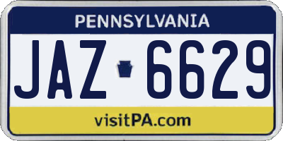 PA license plate JAZ6629