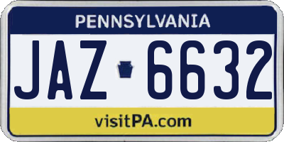 PA license plate JAZ6632