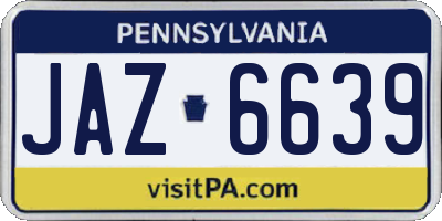 PA license plate JAZ6639