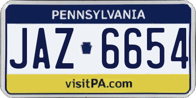 PA license plate JAZ6654