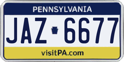 PA license plate JAZ6677