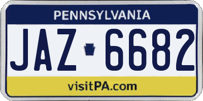 PA license plate JAZ6682