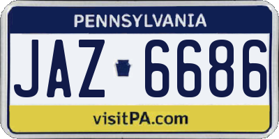 PA license plate JAZ6686