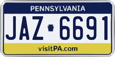 PA license plate JAZ6691