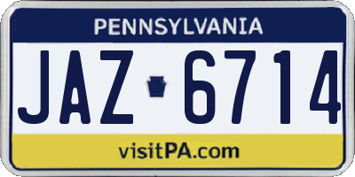 PA license plate JAZ6714
