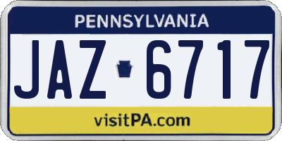 PA license plate JAZ6717