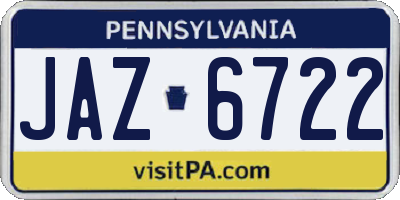 PA license plate JAZ6722