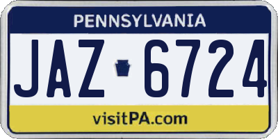 PA license plate JAZ6724