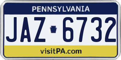 PA license plate JAZ6732