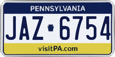 PA license plate JAZ6754
