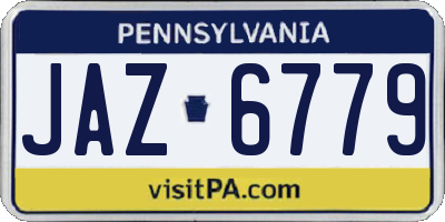 PA license plate JAZ6779