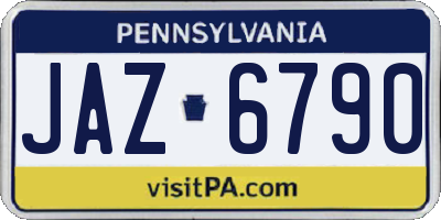 PA license plate JAZ6790
