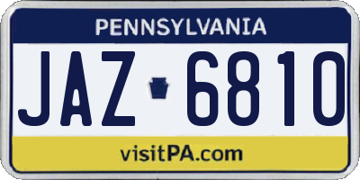 PA license plate JAZ6810