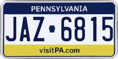 PA license plate JAZ6815