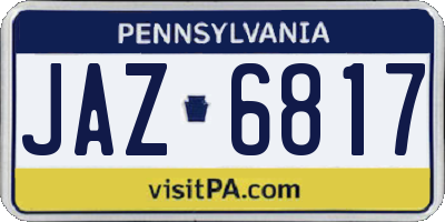 PA license plate JAZ6817