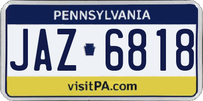 PA license plate JAZ6818