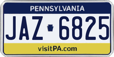 PA license plate JAZ6825