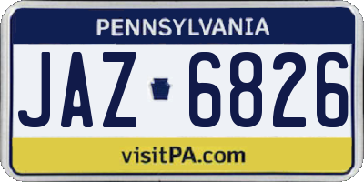 PA license plate JAZ6826