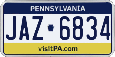 PA license plate JAZ6834